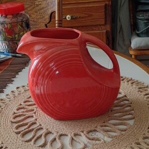 Fiestaware Classic Large Disc Pitcher Persimmon Ceramic Pitcher 67 Oz
